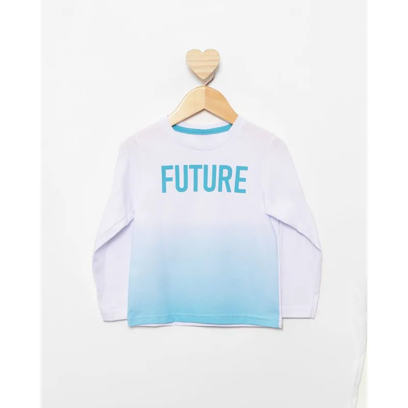 Camiseta Bebê Degrade Manga Longa Branca 3