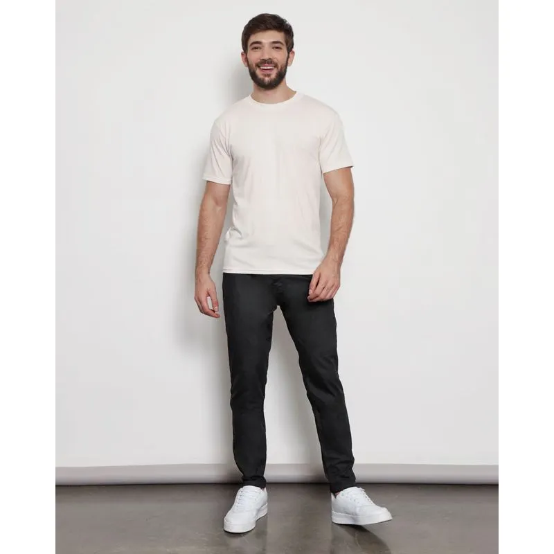 Calça Masculina Sarja Skinny Com Bolsos Preta 38