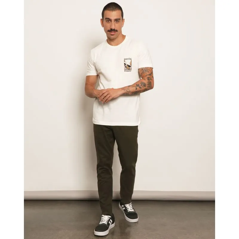 Calça Masculina Sarja Skinny Verde 38