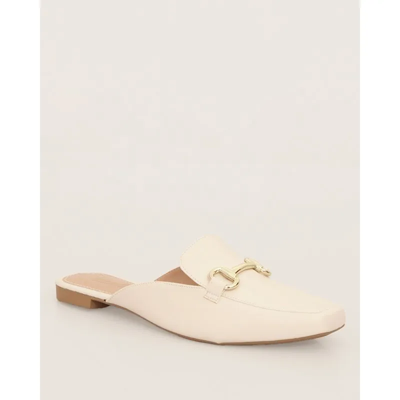 Mule Feminino Com Fivela Bridão Off White 37