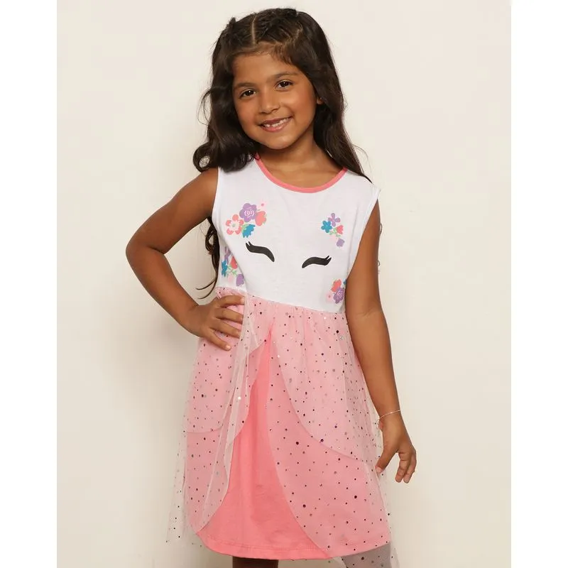 Camisola Infantil Curta Com Sobreposição De Tule Laranja 6