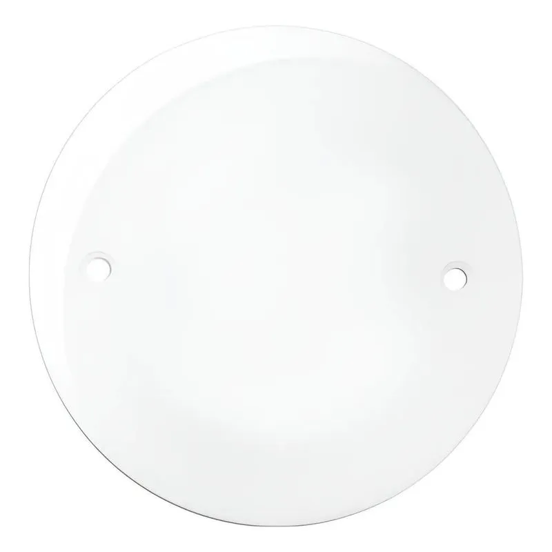 2 Pç Placa Cega Redonda Branca 4 X 4 -12 Cm Sleek Marg Branc