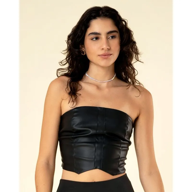 Blusa Feminina Tomara Que Caia Sintética Preta P