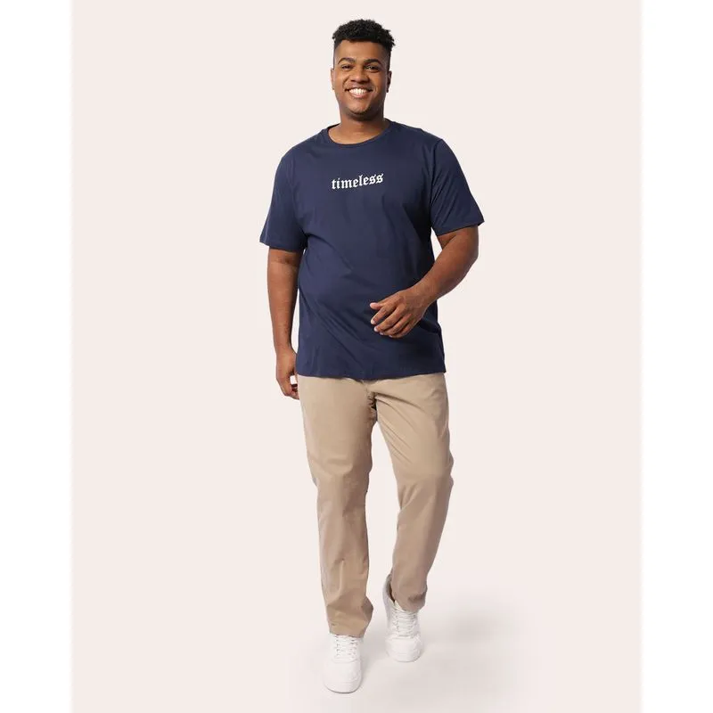 Calça Sarja Plus Size Masculina Reta Bege 48