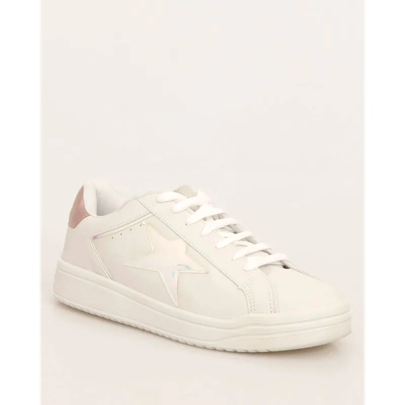 Tênis Feminino Casual Com Recortes Branco 40