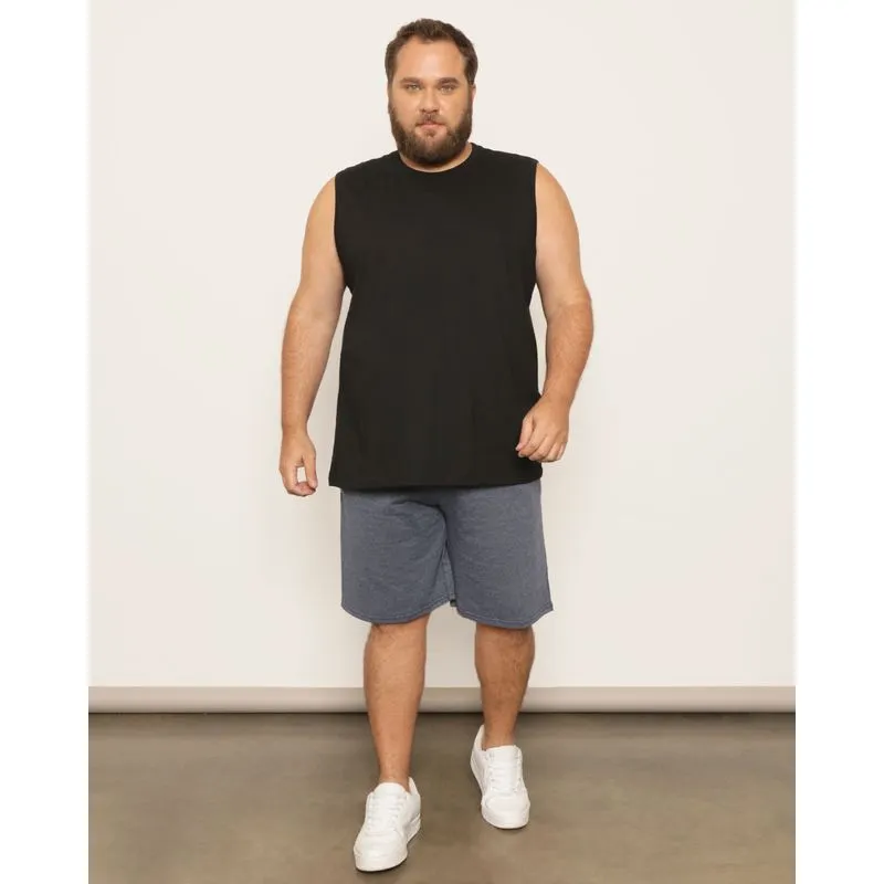 Bermuda Plus Size Masculina Reta Moletinho Marinho G2