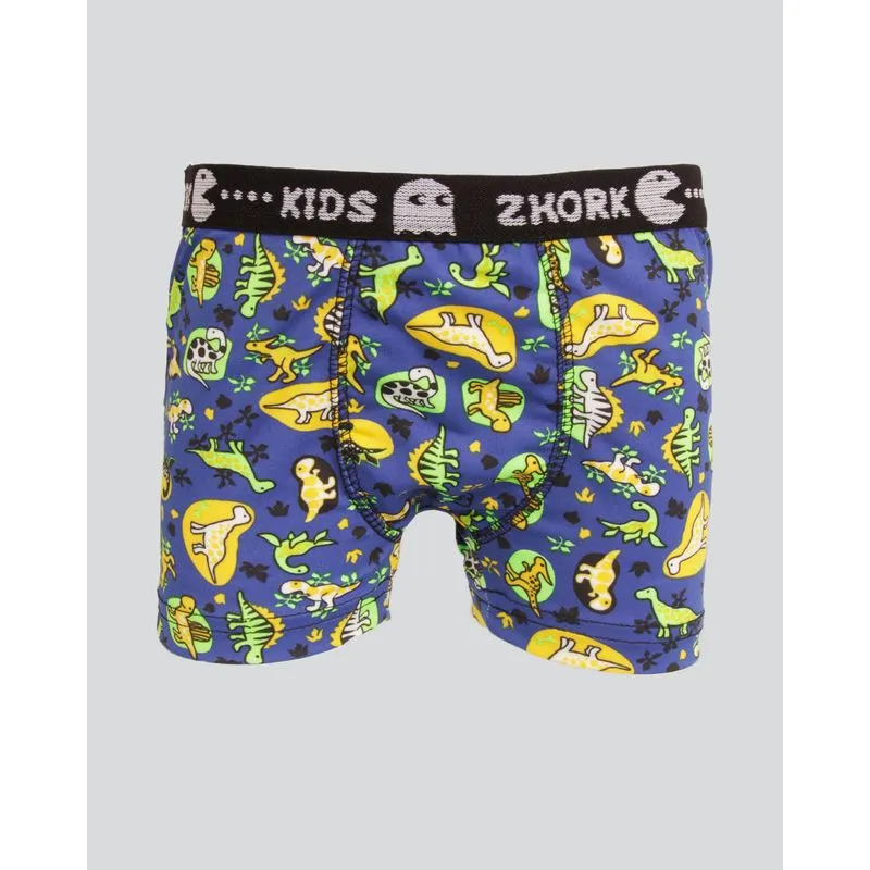 Cueca Infantil Boxer Microfibra Estampa Dinossauro Azul 6