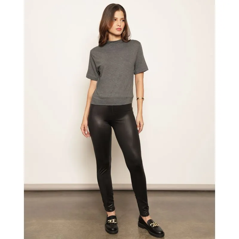 Calça Legging Feminina Cirre Com Bolsos Preta M
