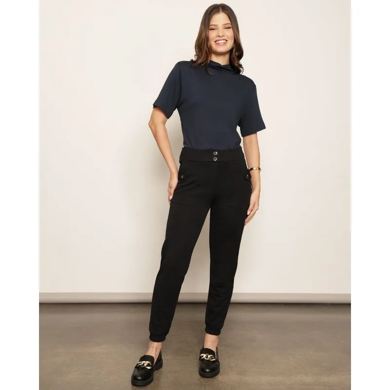 Calça Feminina Jogger Texturizada Preta G