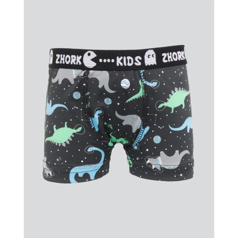 Cueca Infantil Boxer Estampada Dinossauro Preto 10