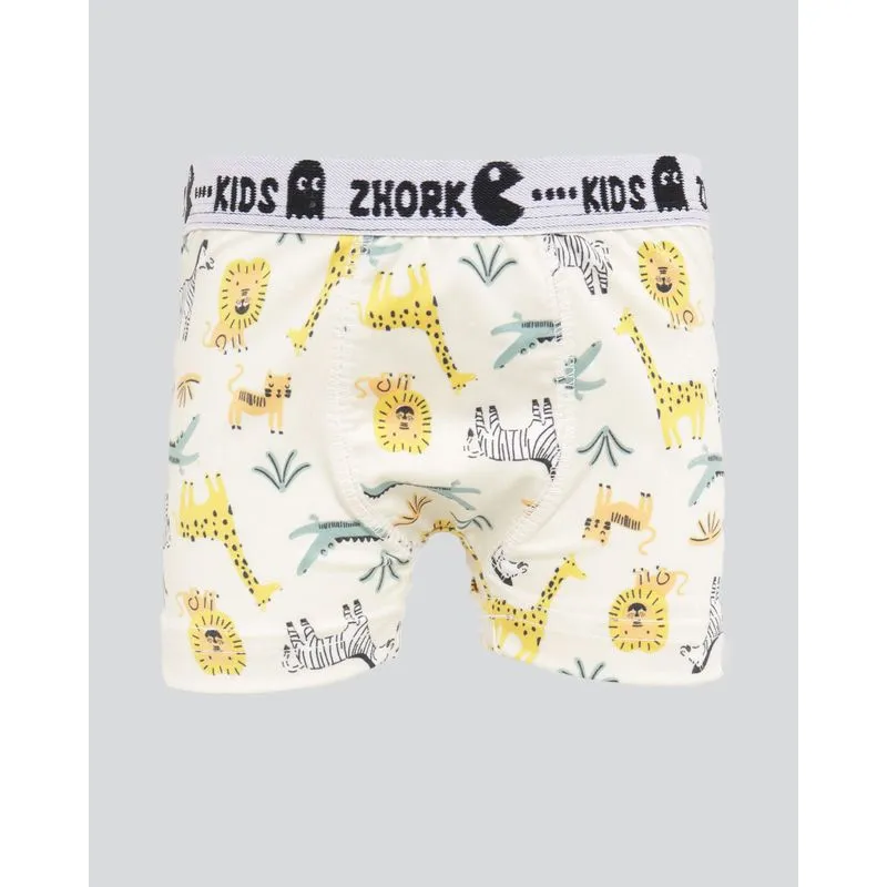 Cueca Infantil Boxer Estampada Animais Amarela 6