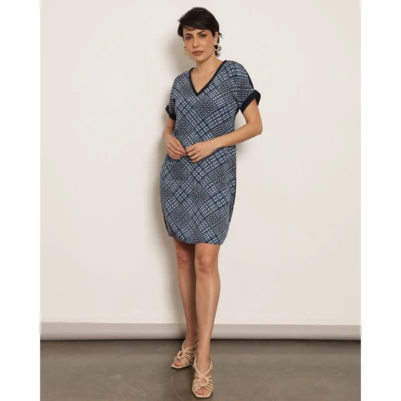 Vestido Feminino Curto Berry & Co. com Recorte Marinho P