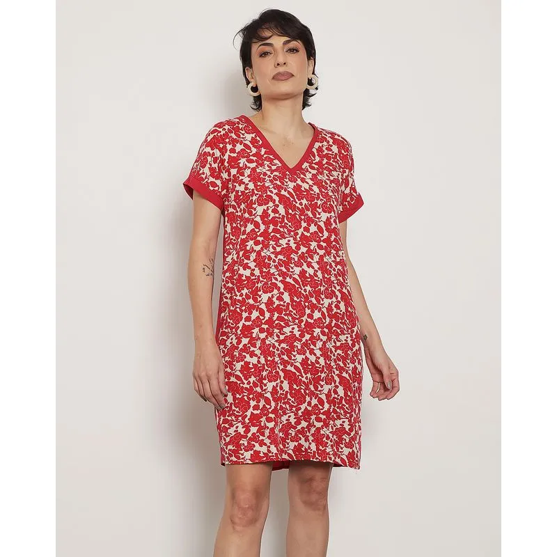Vestido Feminino Curto Berry & Co. com Recorte Vermelho P