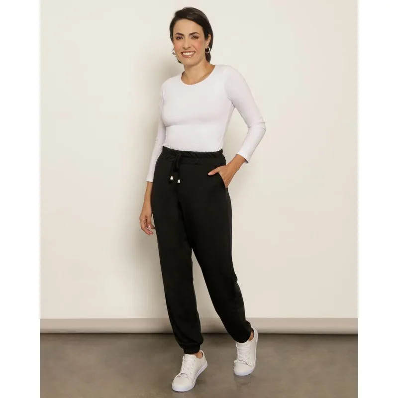 Calça Feminina Jogger Com Cordão Preta G