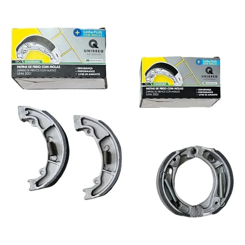 10x Kit Lona De Freio Biz Dianteiro E Traseiro + Molas Unib