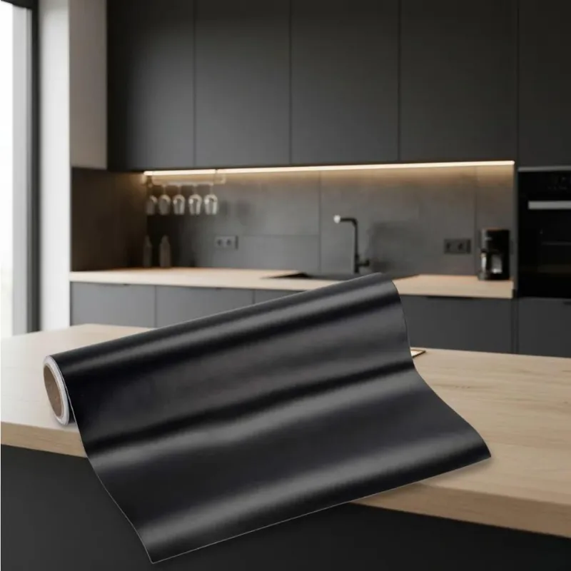 Papel Adesivo Rolo 10 Metros Envelopamento Móveis Preto - Pr