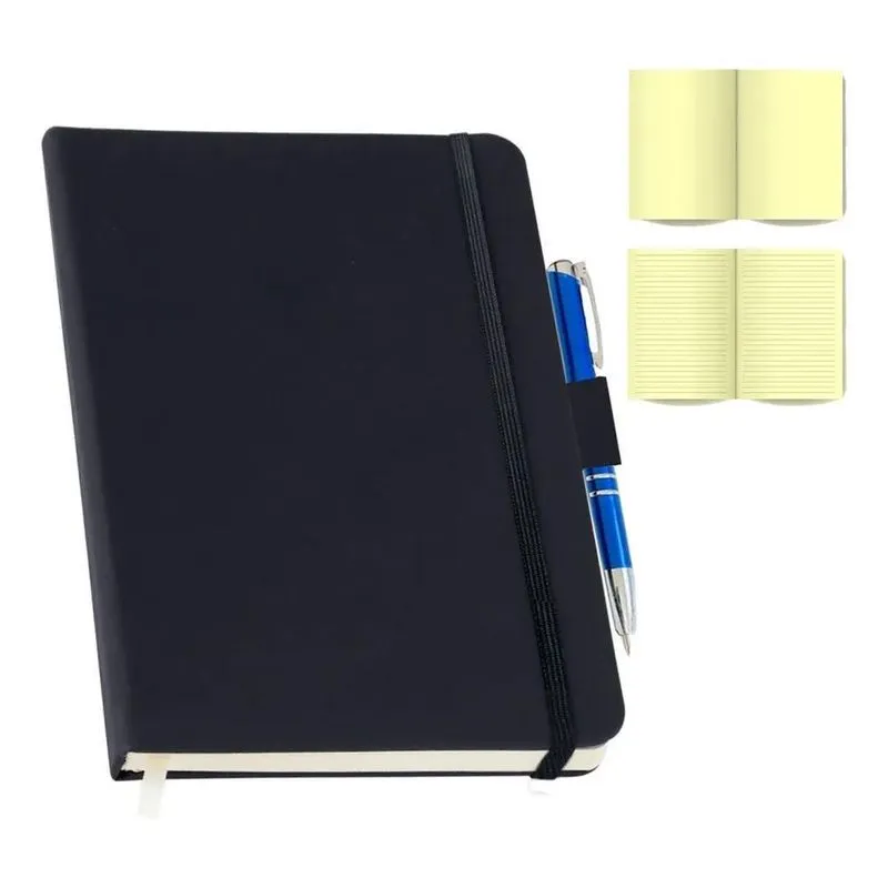 10x Caderneta Tipo Moleskine Executiva Couro Com Suporte Ag