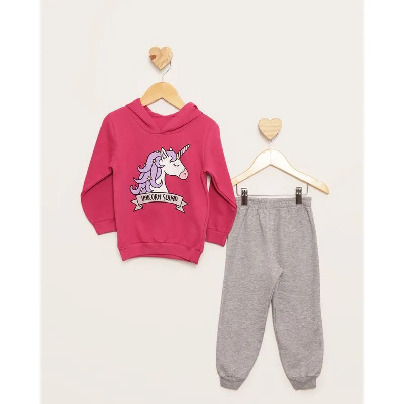 Conjunto Moletom Bebê Peluciado Com Capuz Rosa 1