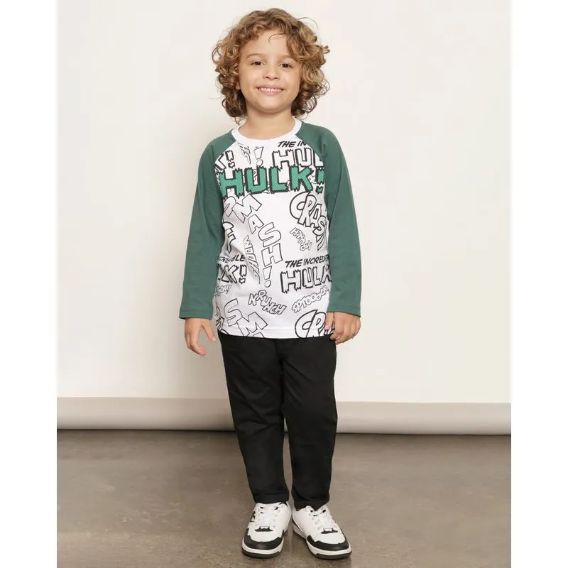 Calça Infantil Sarja Slim Com Bolsos Preta 4