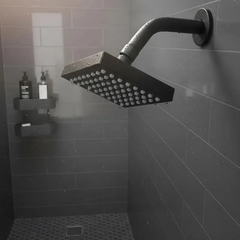Ducha Quadrada Chuveiro Articulável Solar Gás Preto Fosco