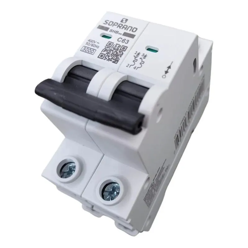 Disjuntor Bipolar Duplo 10a, 16a,20a, 25a, 32a,40a, 50a, 63a