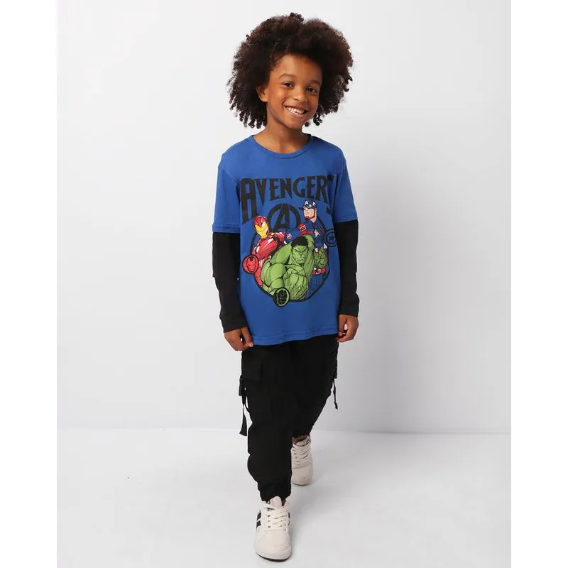 Calça Infantil Jogger Sarja Bolso Cargo Fecho De Encaixe Preta 4
