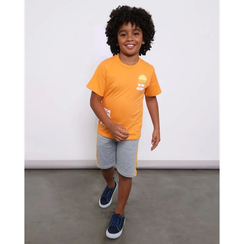 Bermuda Infantil Moletinho Com Recortes Laterais Cinza 4