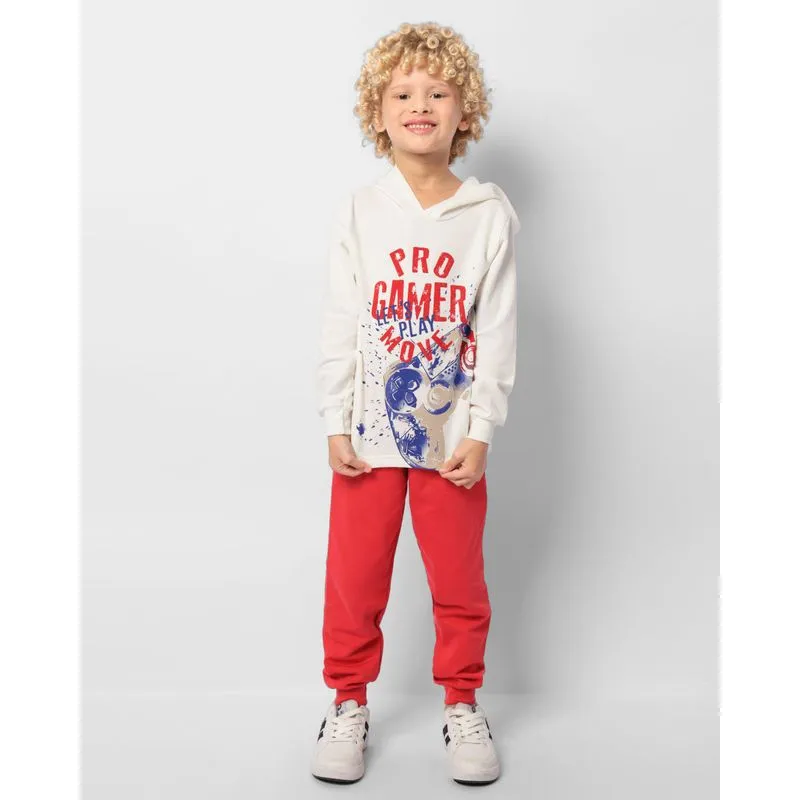 Conjunto Moletom Infantil Peluciado Estampa Game Off White 6