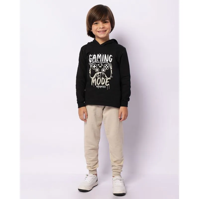 Conjunto Moletom Infantil Peluciado Estampa Game Preto 6