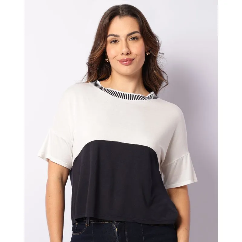 Blusa Feminina Manga Curta Gola Retilínea Marinho G