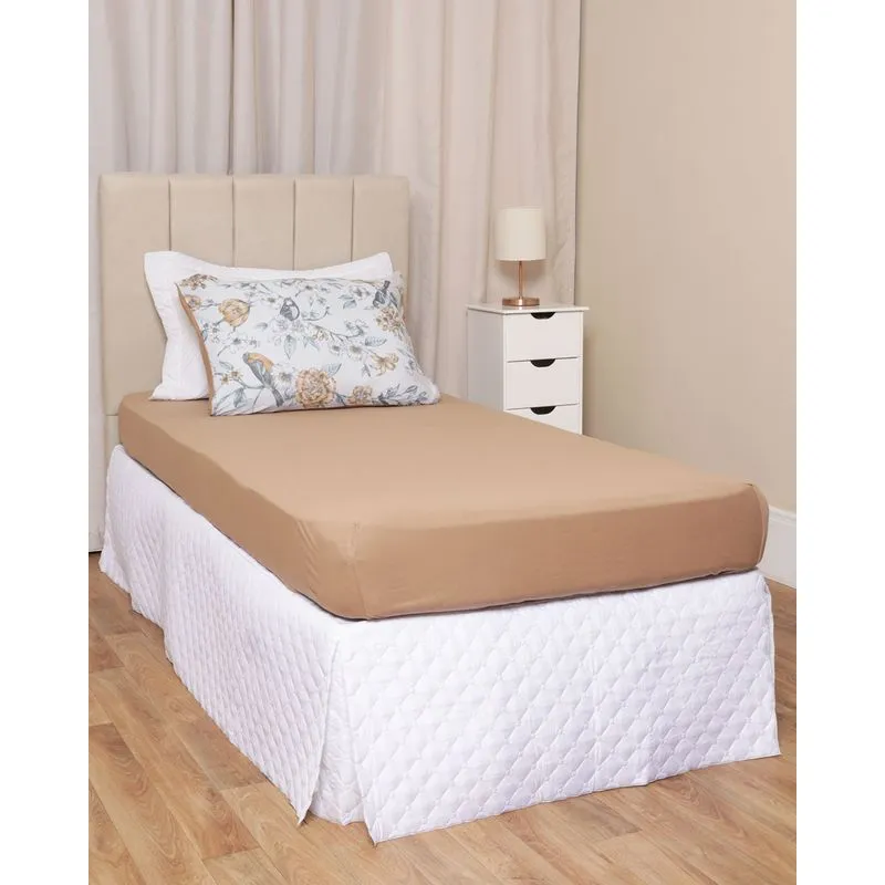 Jogo De Cama Solteiro Edromania 2 Peças Slim Bege UN