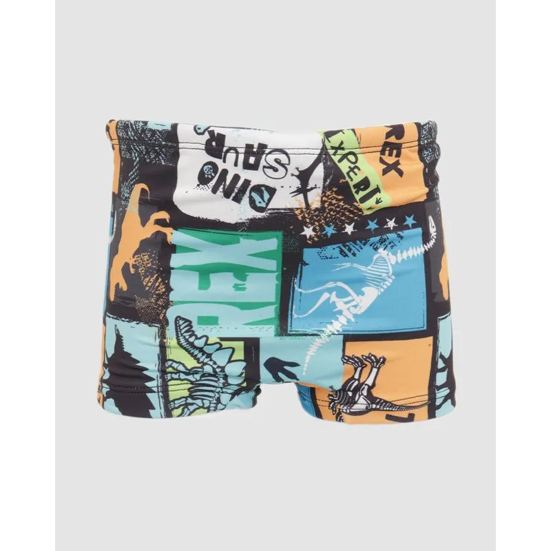Sunga Infantil Boxer Estampada Dinossauro Preta 4