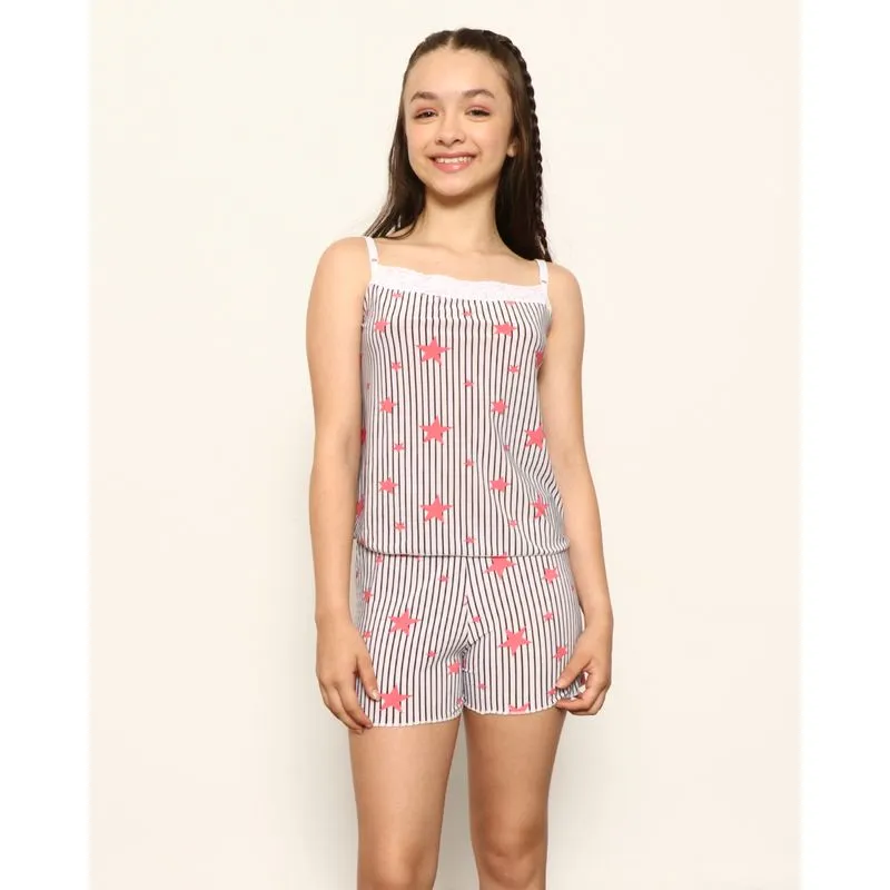 Pijama Juvenil Curto Alcinha Sortido Rosa 14