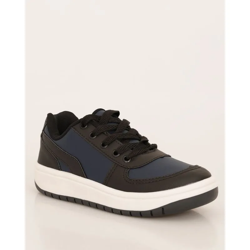Tênis Infantil Casual Com Recortes Preto 30