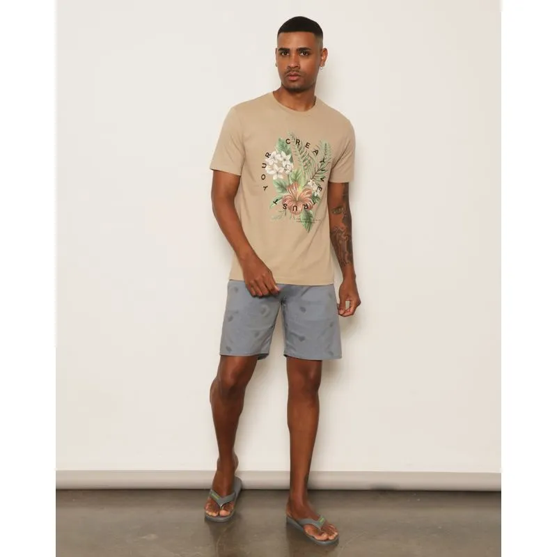 Bermuda Masculina Surf Reta Com Cordão Cinza 42