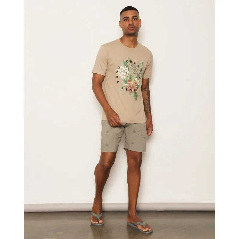 Bermuda Masculina Surf Reta Com Cordão Bege 46