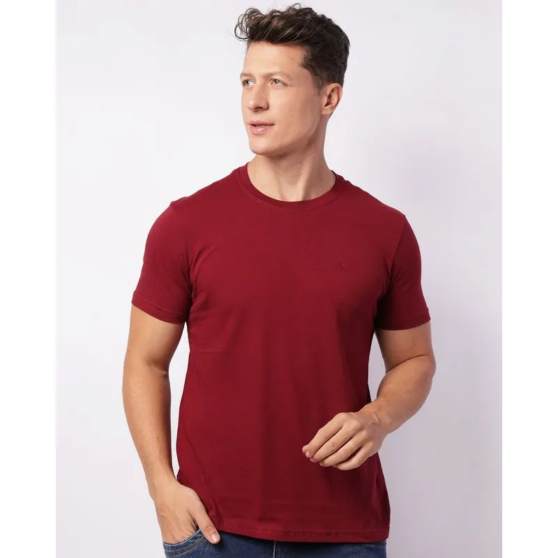 Camiseta Masculina Básica Manga Curta Vinho GG