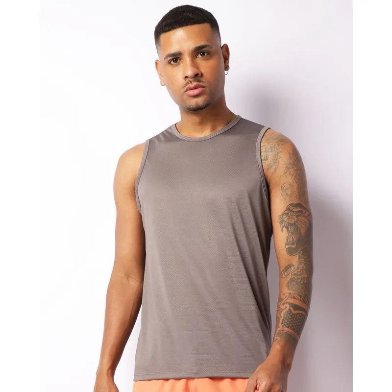 Regata Esportiva Masculina Dry Fit Perfurado Cinza GG