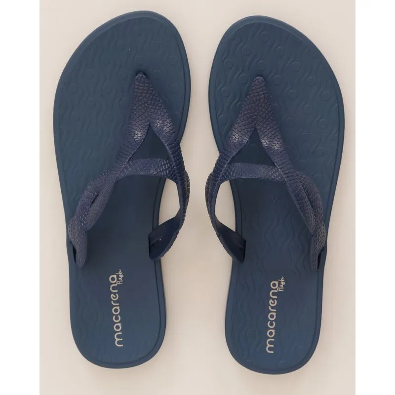 Chinelo Feminino Tiras Trançadas Texturizadas Azul 33/34