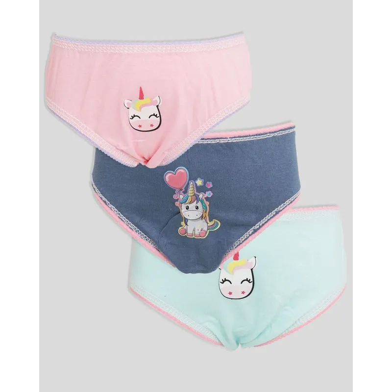 Kit 3 Calcinhas Infantil Biquíni Estampa Unicórnio Sortida 4