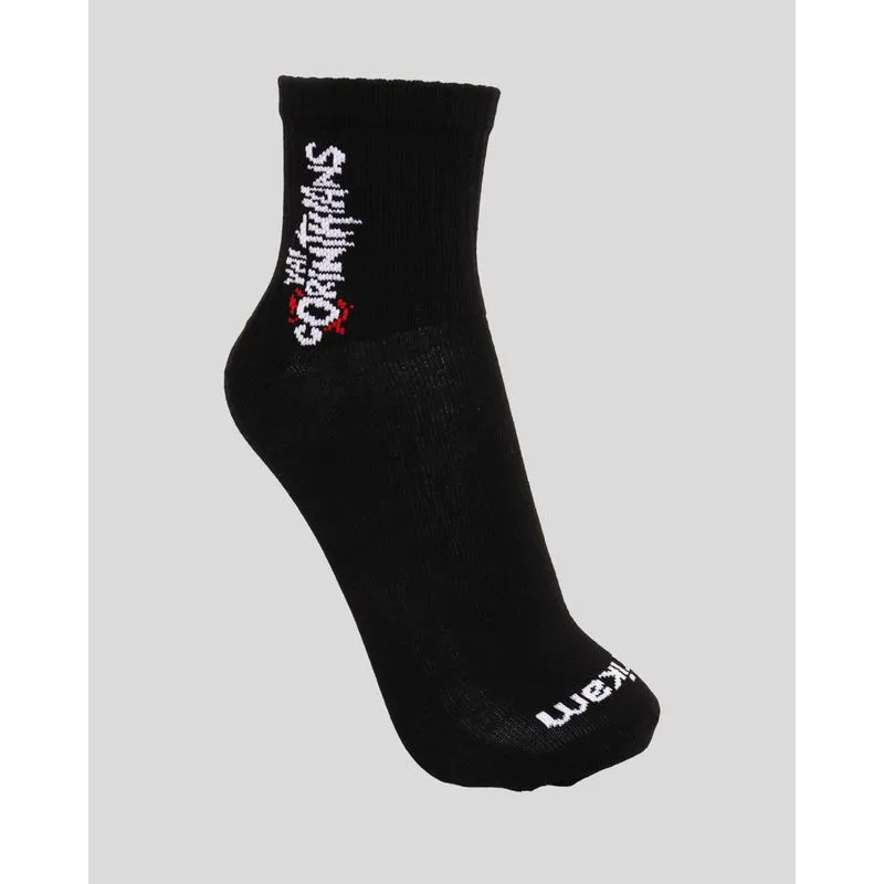 Meia Masculina Cano Longo Estampa Corinthians Preta 38 A 43