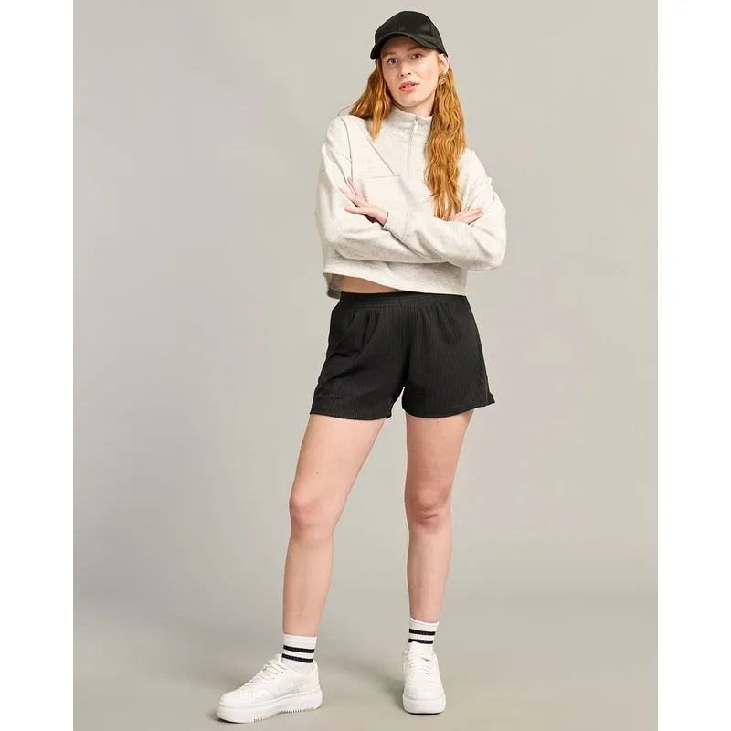 Short Feminino Canelado Preto GG
