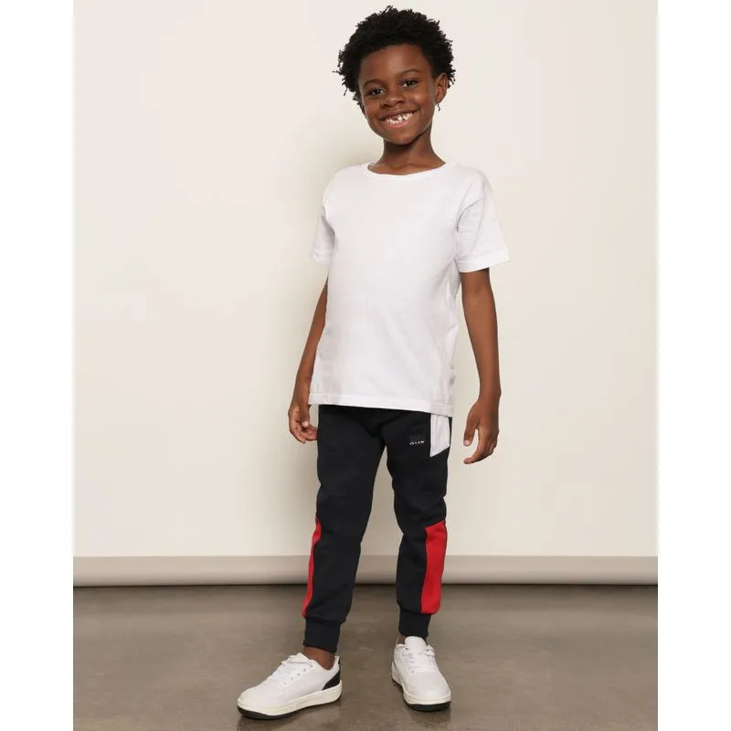 Calça Moletom Infantil Jogger Peluciada Gangster Marinho 8
