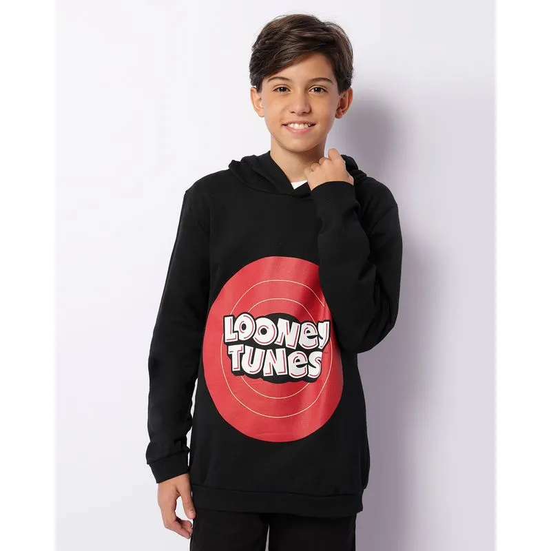 Blusão Moletom Looney Tunes com Capuz Preto 14