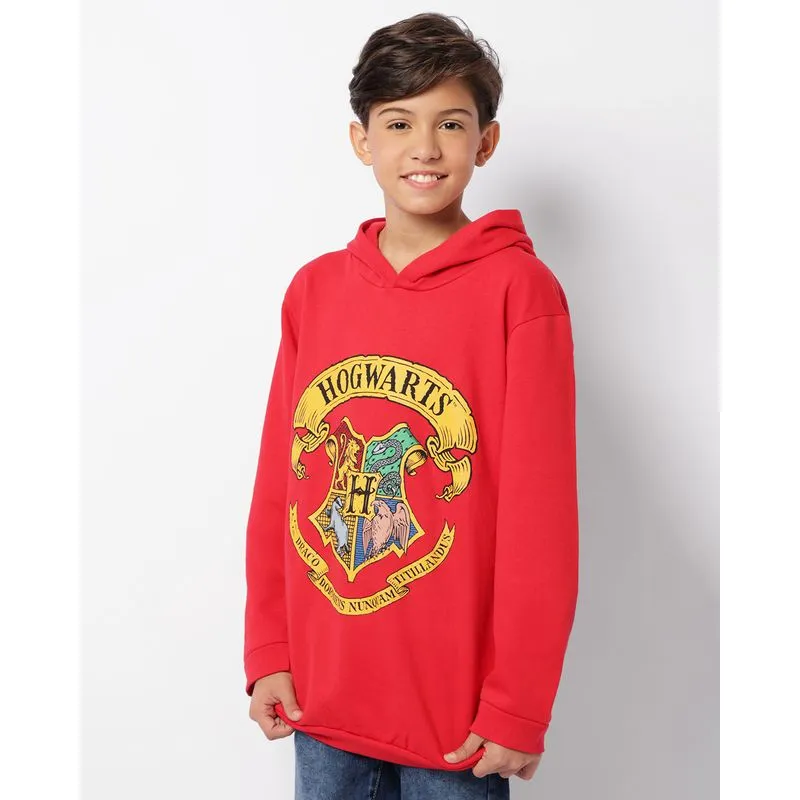 Blusão Moletom Juvenil Warner Capuz Com Estampa Harry Potter Vermelha 12