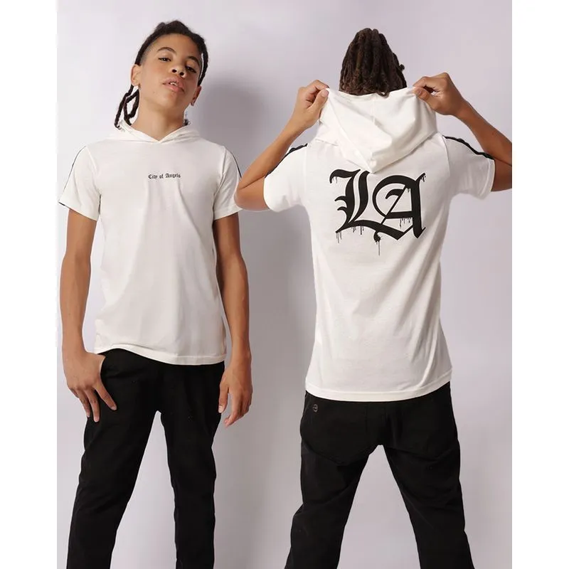 Camiseta Juvenil Estampa Com Capuz Manga Curta Off White 10