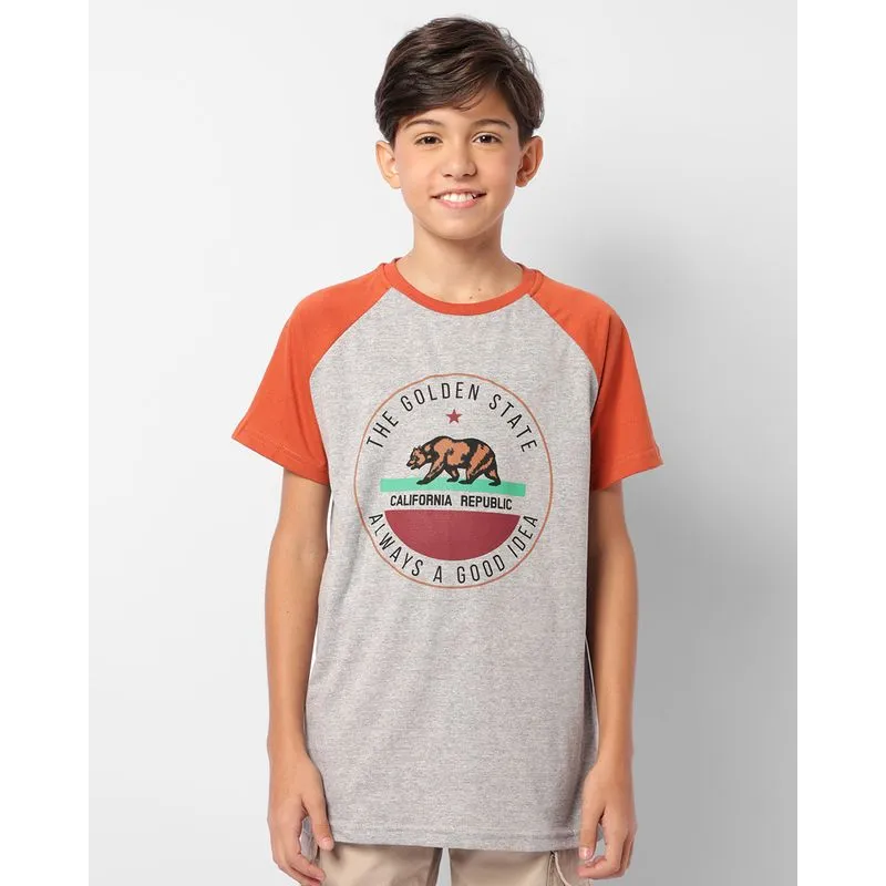 Camiseta Juvenil Estampa Califórnia Manga Curta Cinza 10