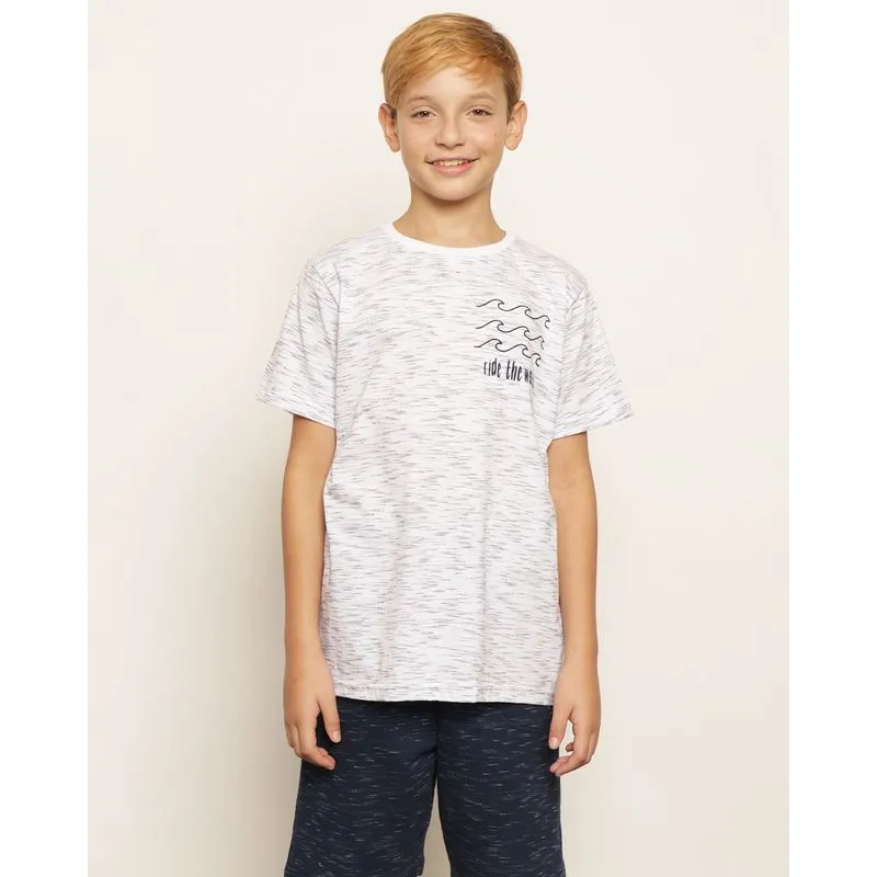 Camiseta Juvenil Flame Estampa Frontal Manga Curta Branca 10