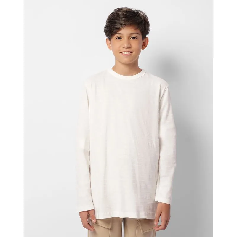 Camiseta Juvenil Texturizada Manga Longa Off White 12