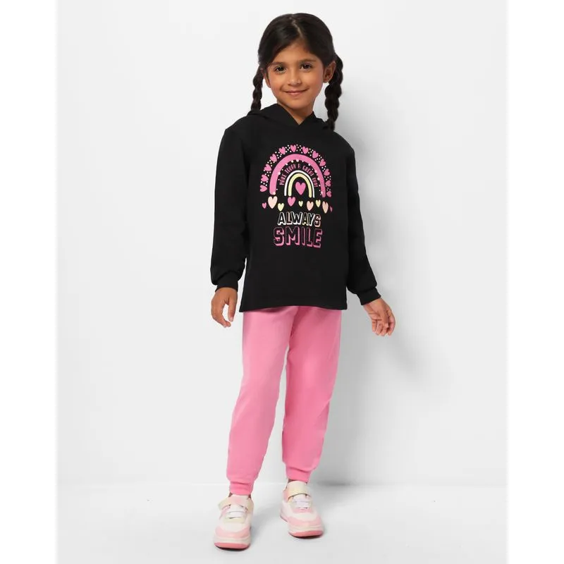 Conjunto Moletom Infantil Peluciado Estampa Always Smile Preto 6